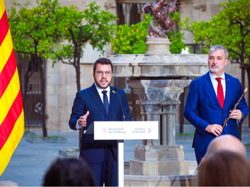 Recepció del president Aragonès al nou consistori de Barcelona (foto: Jordi Bedmar)