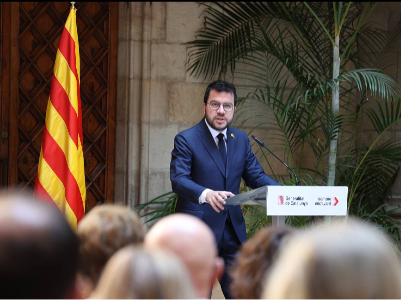 El president Aragonès a l'acte institucional de la Diada de Sant Joan