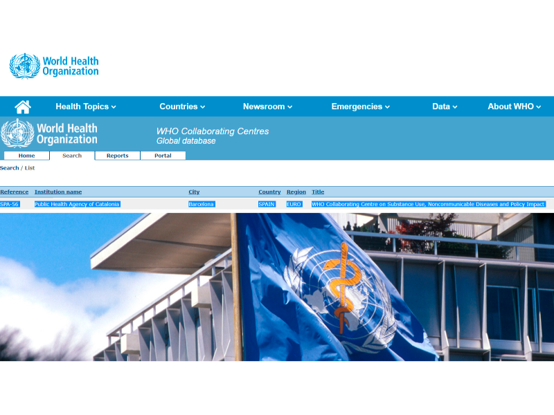 L¿OMS designa com a centre col·laborador la Subdirecció General d¿Addiccions, VIH, ITS i Hepatitis Víriques del Departament de Salut
