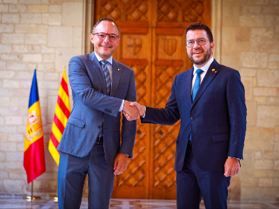 El president Aragonès amb el cap de Govern d'Andorra (autor: Jordi Bedmar)