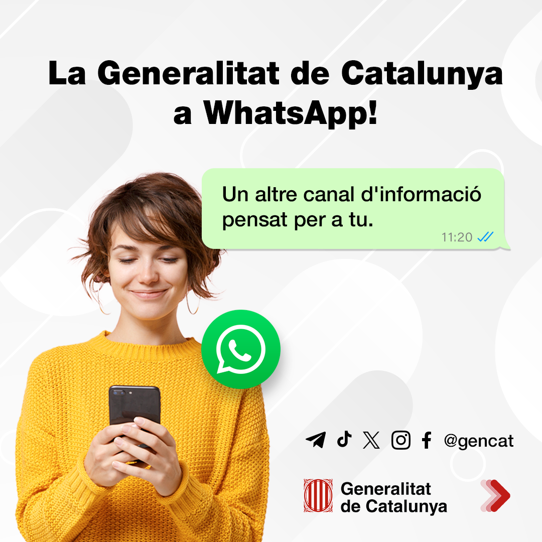 La Generalitat obre un nou canal de Whatsapp