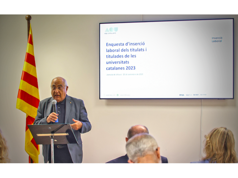 El conseller de Recerca i Universitats, Joaquim Nadal, a la presentació de l'enquesta d¿inserció laboral de l'AQU