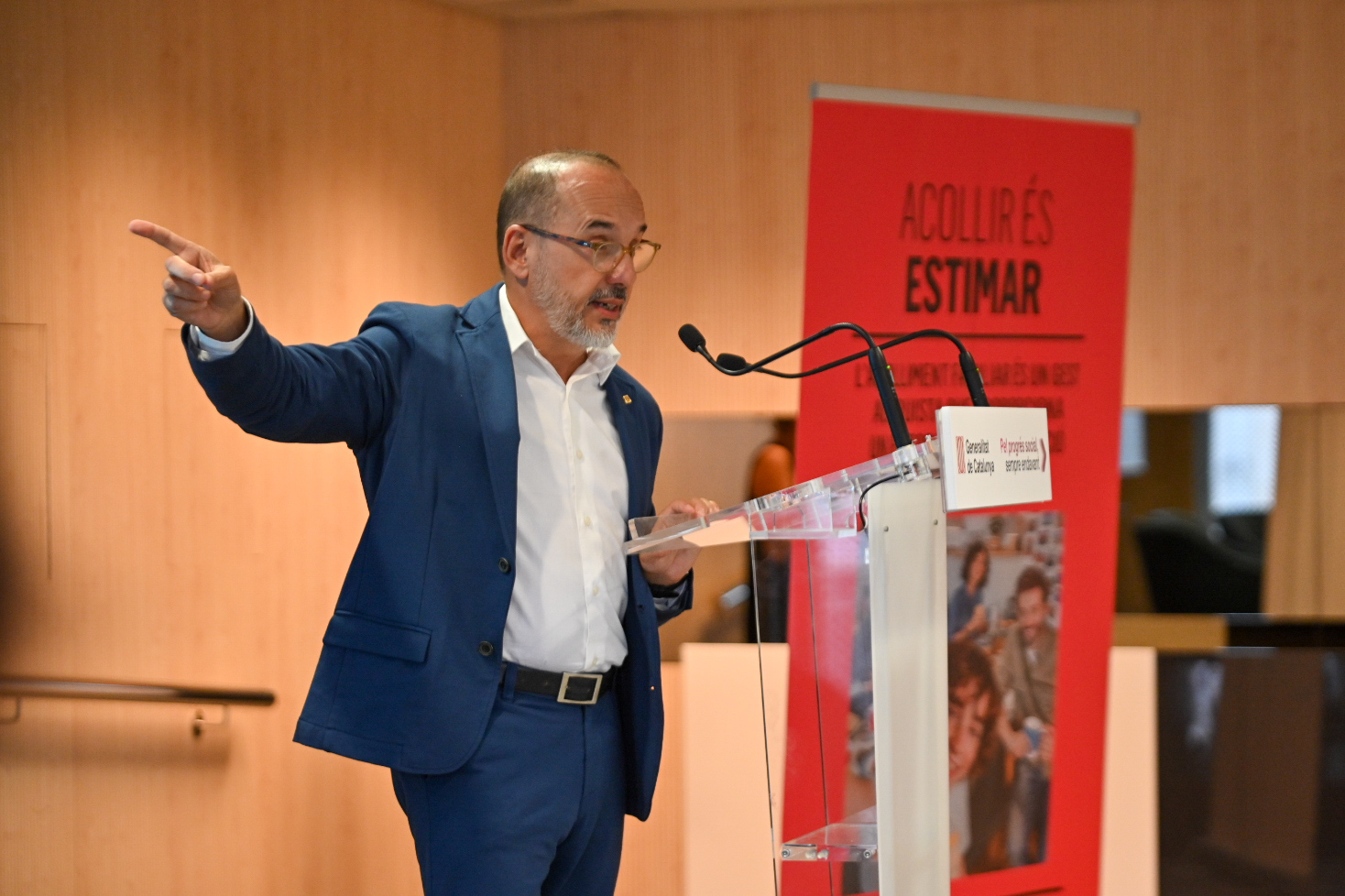 El conseller de Drets Socials, Carles Campuzano, a l'acte inaugural de la campanya d'acolliment