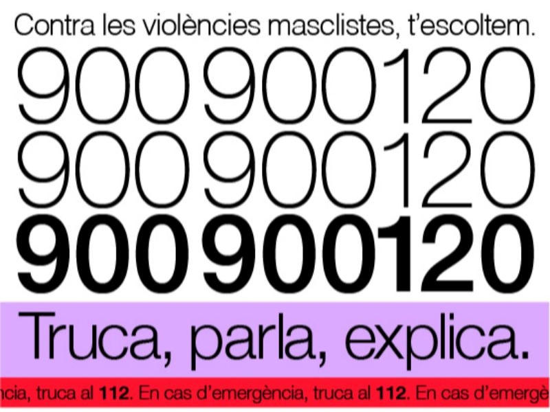 900 900 120 - Telèfon d'atenció a les violències masclistes