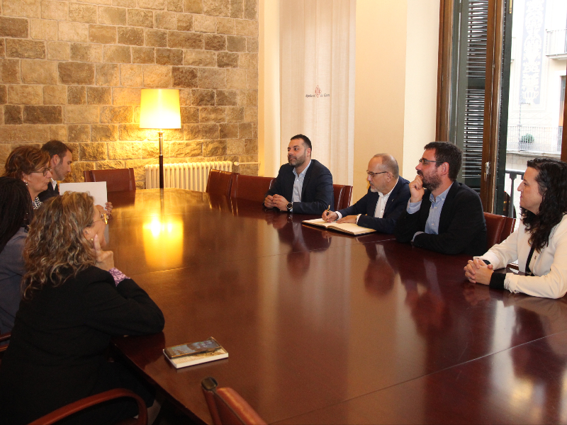 Un moment de la reunió a l'Ajuntament de Girona.