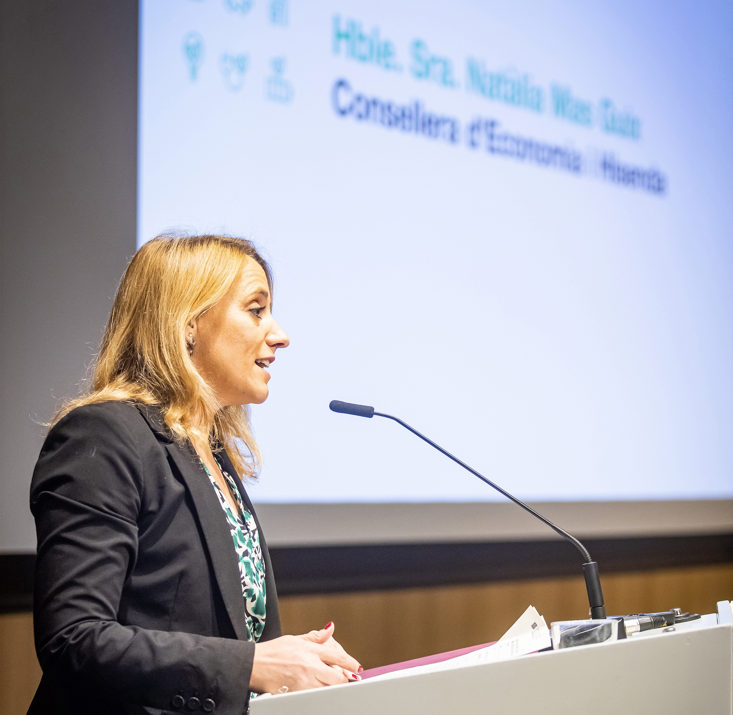 La consellera Mas Guix durant la seva intervenció