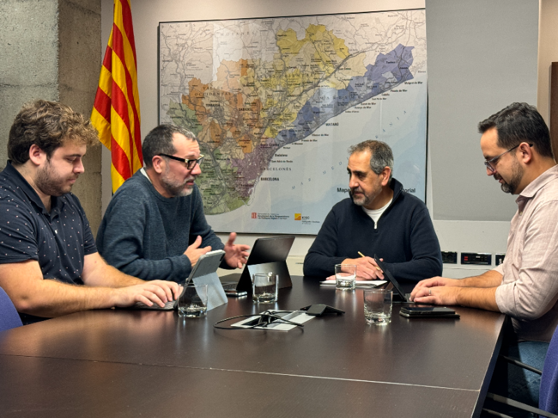 Reunió entre el delegat Joan Borràs i l'alcalde de Sant Vicenç dels Horts, Miguel Comino