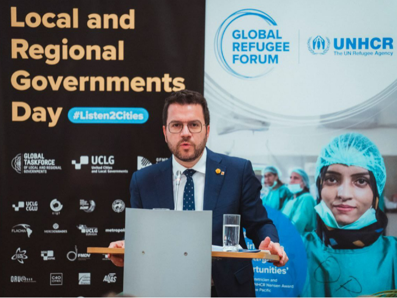 El president de la Generalitat, Pere Aragonès i Garcia, ha participat al Fòrum Mundial sobre els Refugiats que organitza l¿ACNUR l
