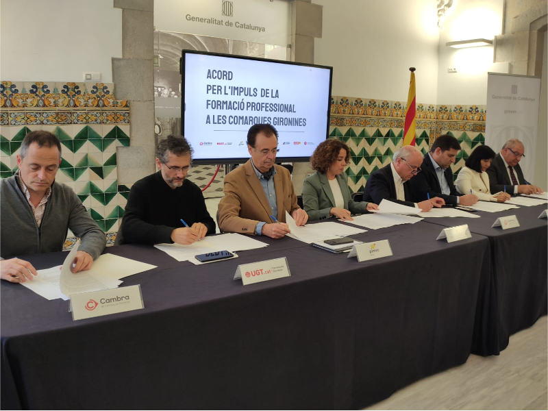 Imagen del artículo Acord cabdal entre Generalitat i agents econòmics i socials per impulsar la Formació Professional a la vegueria de Girona