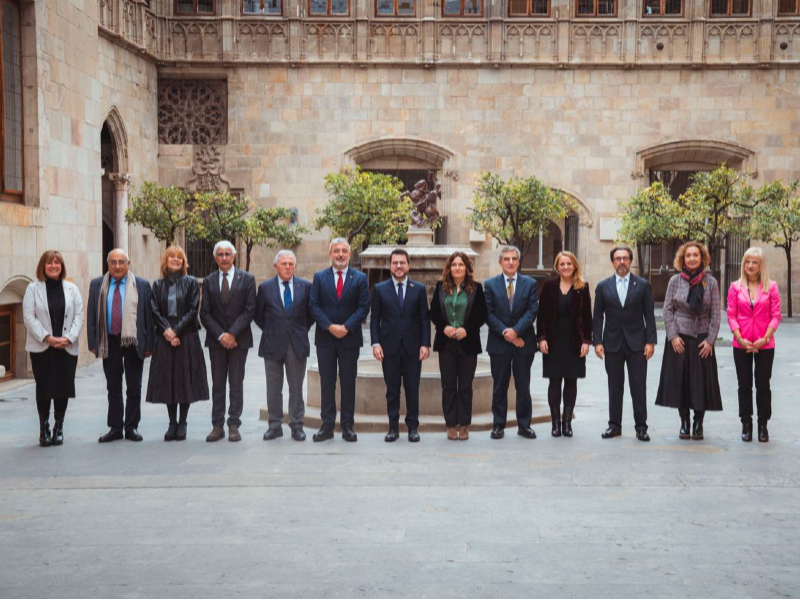El president Aragonès ha encapçalat la signatura del Conveni per al nou campus del Clínic. (Fotografia: Arnau Carbonell)