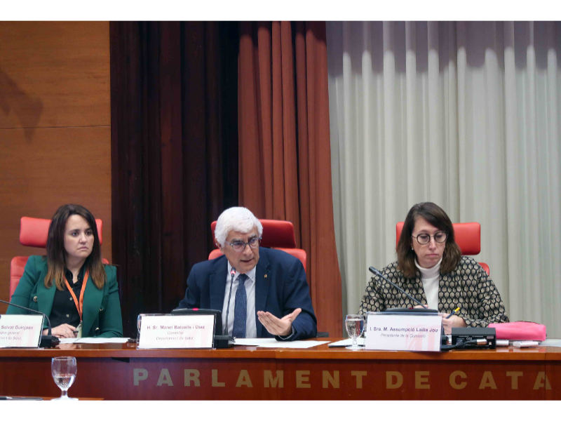 Compareixença del conseller Balcells, avui al Parlament de Catalunya.