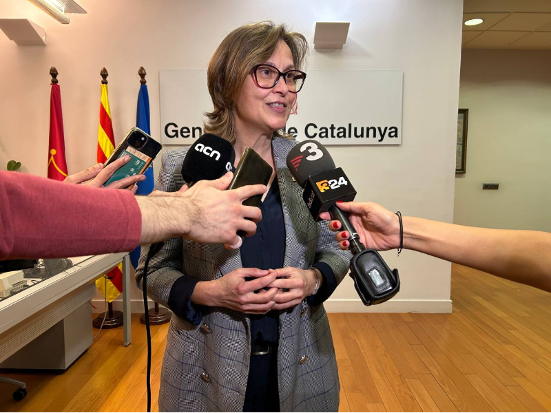La consellera Serret ha atès els mitjans a la Delegació del Govern de Madrid un cop acabada la reunió