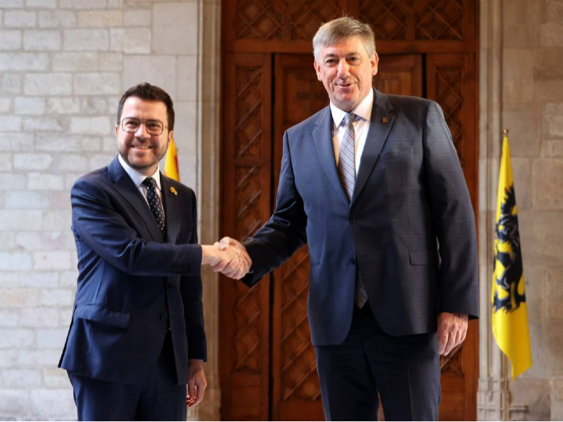 El president Aragonès i el ministre-president Jambon s'han reunit aquest diumenge al Palau de la Generalitat