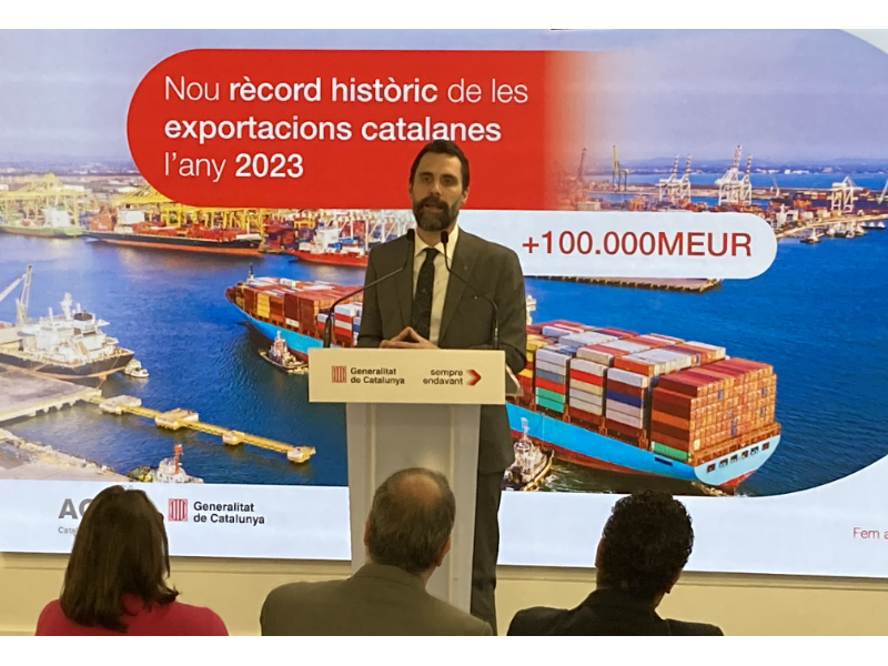 Imagen del artículo Les exportacions catalanes baten un nou rècord històric el 2023 i superen per primer cop els 100.000 milions d'euros