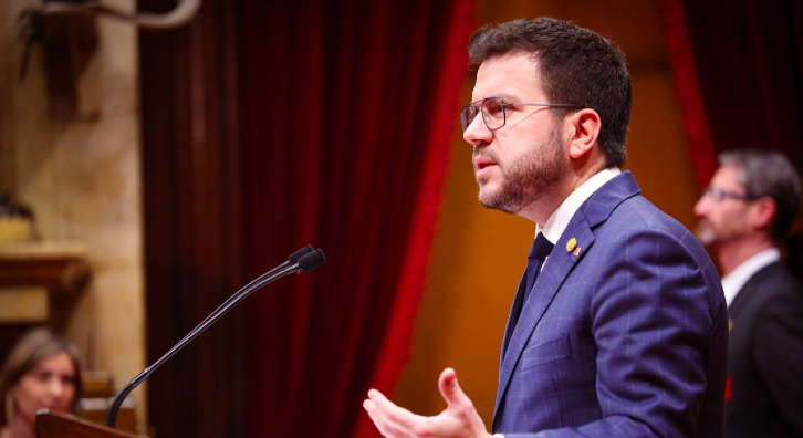 El President Aragonès compareix al Parlament sobre el canvi climàtic i la sequera. 
