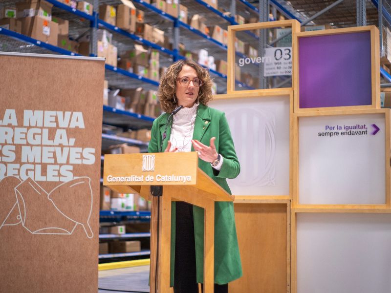La consellera d’Igualtat i Feminismes, Tània Verge Mestre ha anunciat avui la data d’inici del repartiment universal de productes menstruals reutilitzables