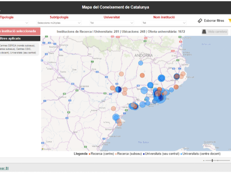 Imagen del artículo El nou Mapa del Coneixement de Catalunya apropa l'activitat científica i acadèmica a la ciutadania mitjançant una eina de geolocalització