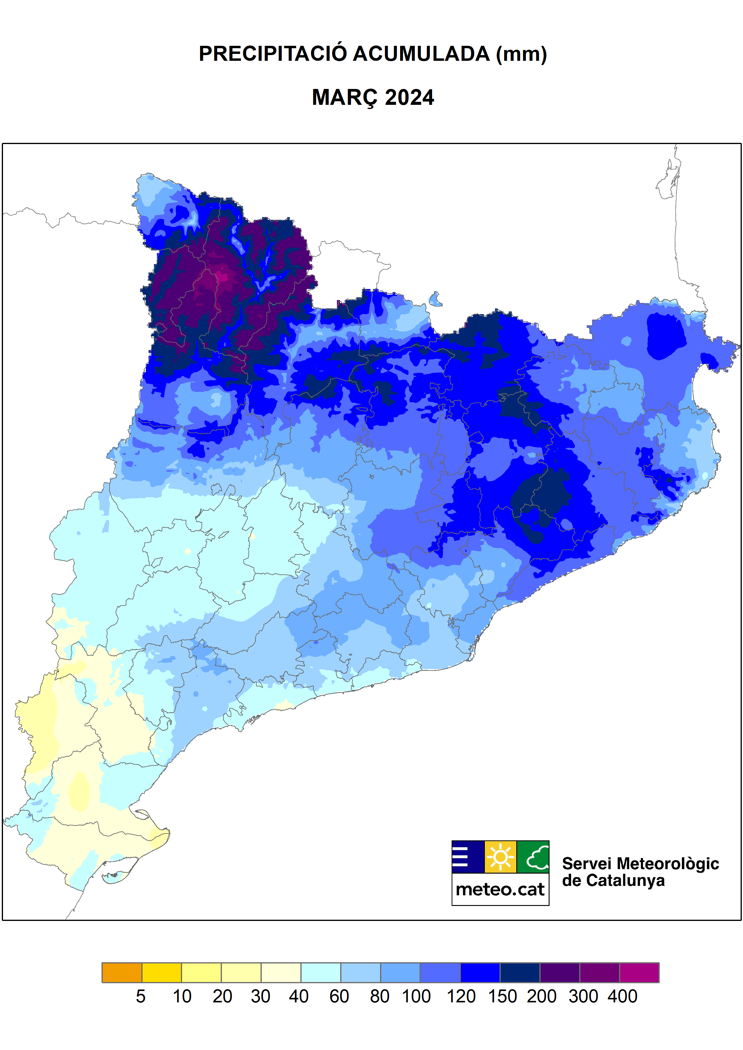 Imagen del artículo El març ha estat molt plujós a la meitat nord de Catalunya