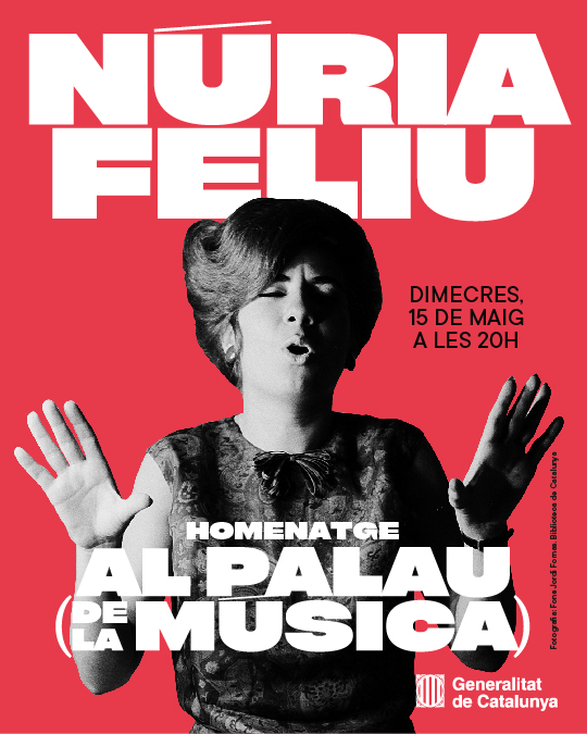 Imagen del artículo Acte d'homenatge a Núria Feliu al Palau de la Música Catalana el proper 15 de maig