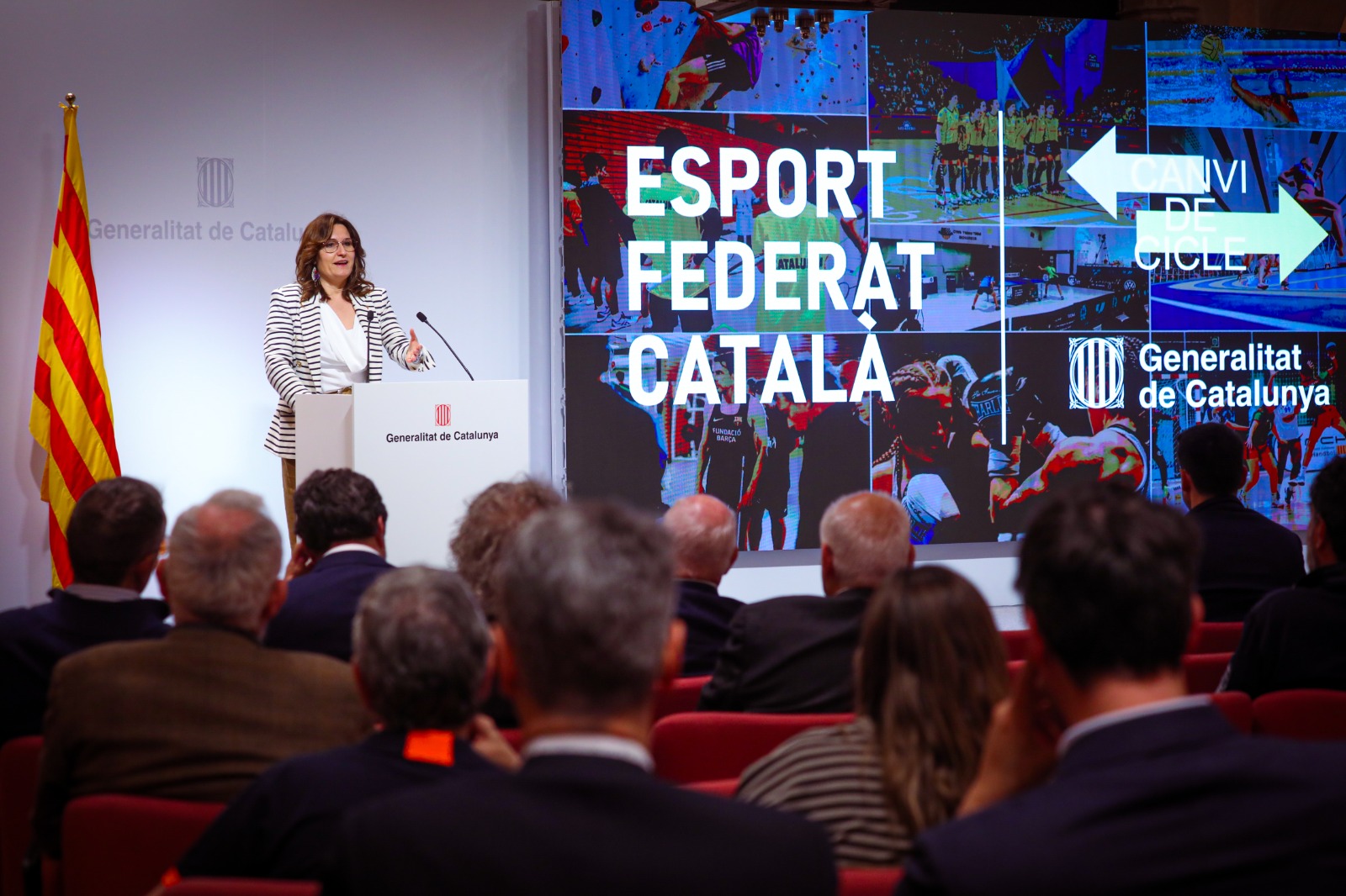 La vicepresidenta del Govern, Laura Vilagrà Pons, es troba amb les presidències de les federacions esportives de Catalunya