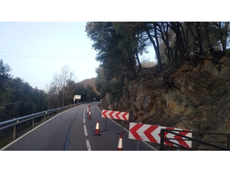 Comencen les obres de protecció de talussos a la carretera N-260a entre Olot i Ripoll
