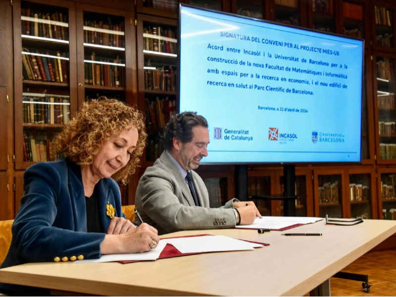 Imagen del artículo El Govern i la UB signen el conveni per potenciar el Campus Diagonal com a pol de recerca i talent en l'àmbit de les matemàtiques, informàtica, economia, empresa i salut