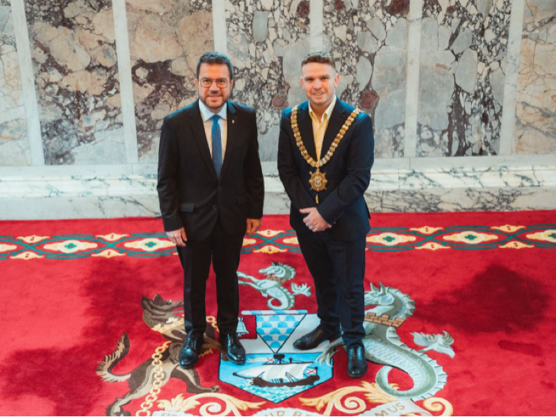El president Aragonès s'ha reunit amb l¿alcalde de Belfast, Ryan Murphy (Fotografia: Arnau Carbonell)