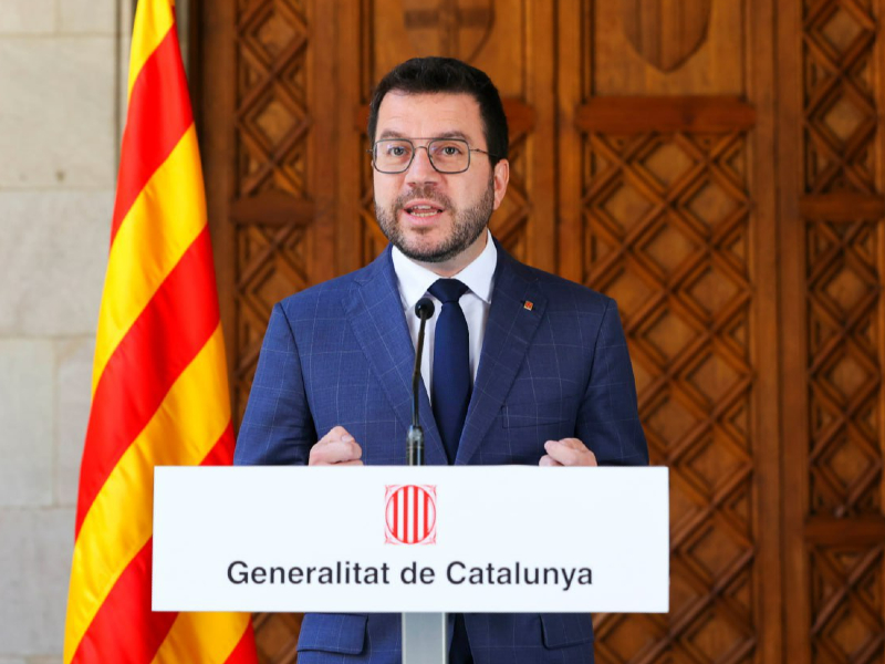 El president  Aragonès, ha fet una declaració institucional amb motiu de l'aprovació al Congrés de la llei d'amnistia