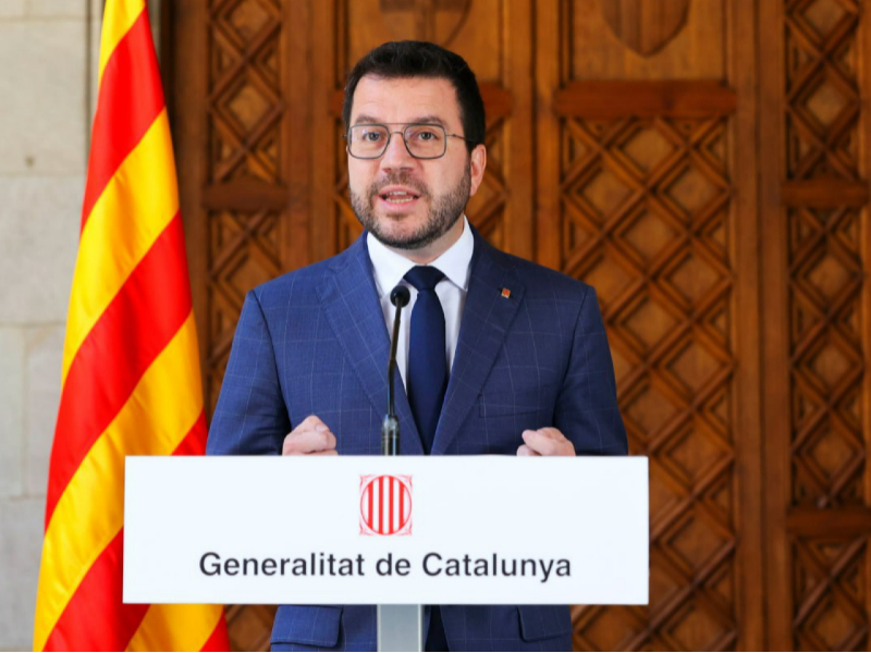 El president de la Generalitat en funcions, Pere Aragonès, ha fet una declaració institucional amb motiu de l'aprovació al Congrés de la llei d'amnistia