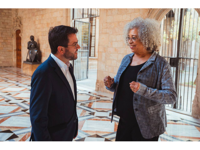 Trobada del president Aragonès amb l'activista Angela Davis