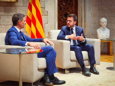 Imagen del artículo Els presidents Pere Aragonès i Pedro Sánchez s'han reunit al Palau de la Generalitat