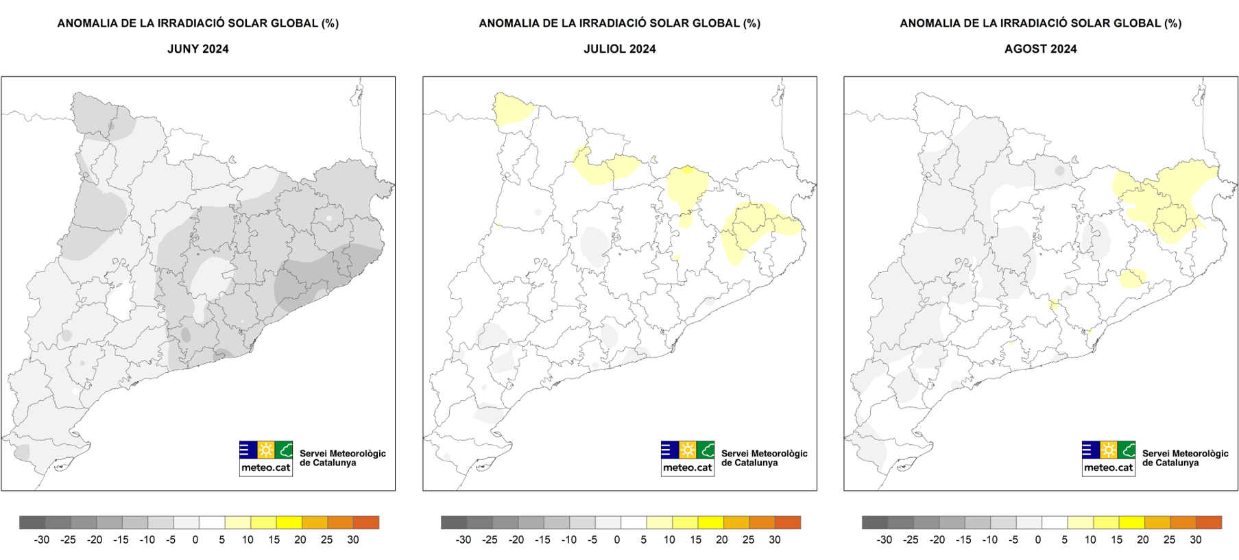 Irradiacio solar mensual estiu 24