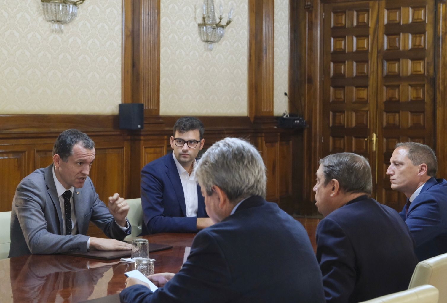 El conseller Ordeig i el ministre Planas durant al reunió de treball celebrada a Lleida.