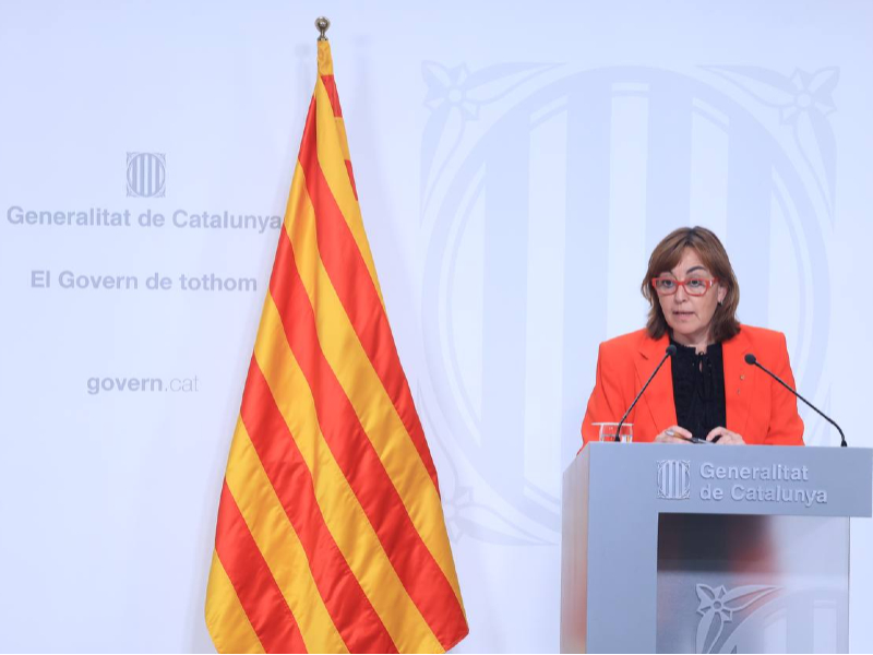 La portaveu del Govern, Sílvia Paneque, durant la roda de premsa posterior a la reunió de l'Executiu.