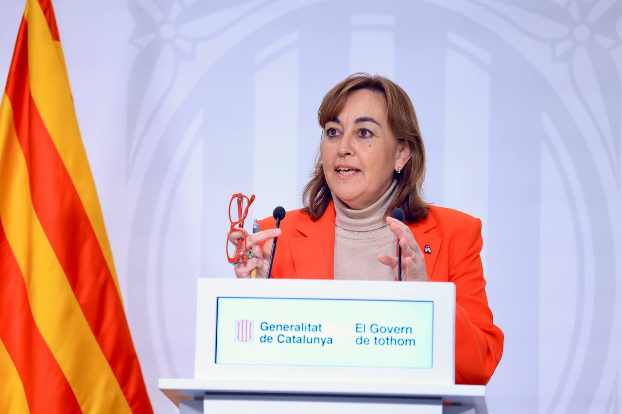 La portaveu del Govern, Sílvia Paneque, durant la roda de premsa del Govern