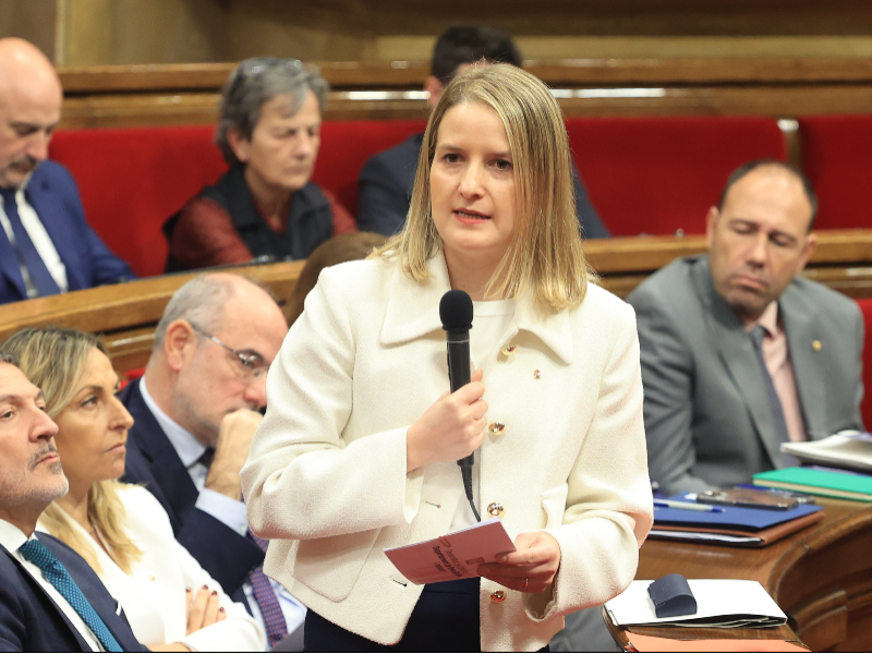 La consellera Mònica Martínez Bravo durant la seva intervenció al Parlament de Catalunya