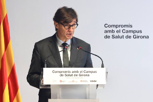 El president encapçala la signatura del protocol pel Campus de Salut de la Regió Sanitària Girona. Autor: Rubén Moreno